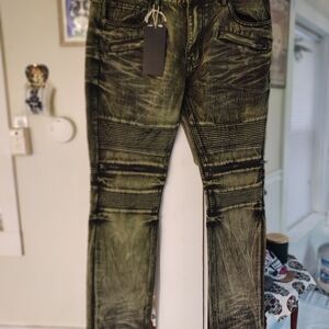 Smoke rise distress bikers jeans aspired Balmain design